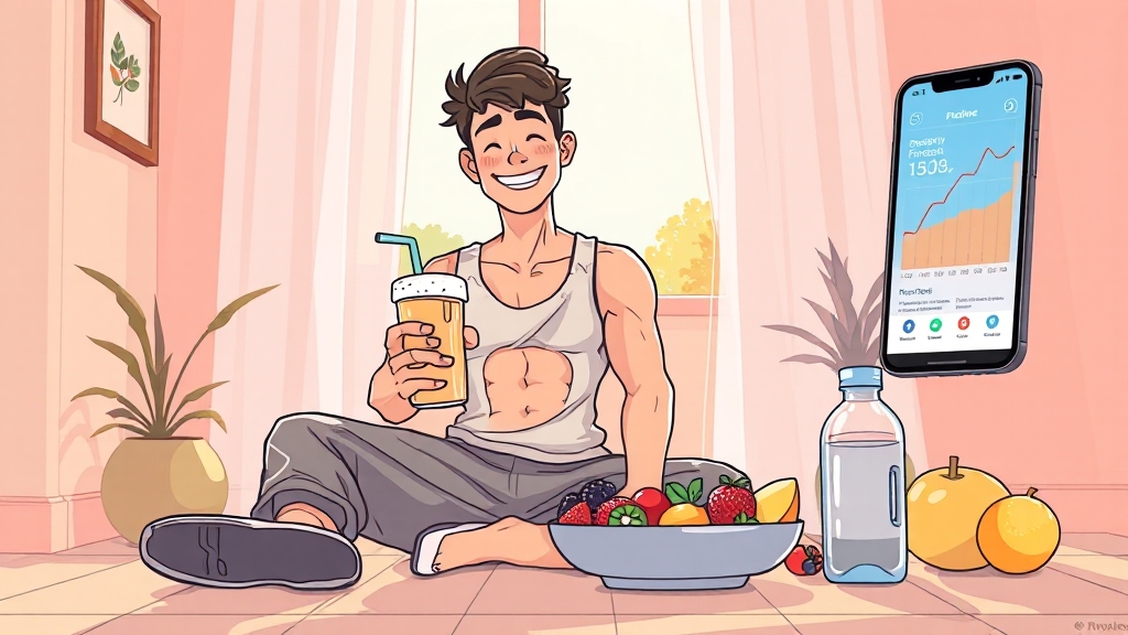 여름 홈트 식단 & 회복 관리 (cartoon 스타일)