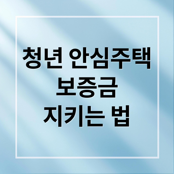 청년 안심주택
보증금
지키는 법 (청년 안심주택 보증금)