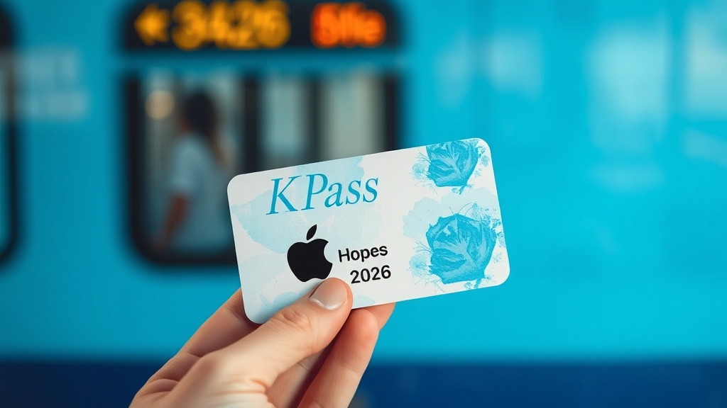 애플페이 K-패스 지원 배경 (watercolor 스타일)