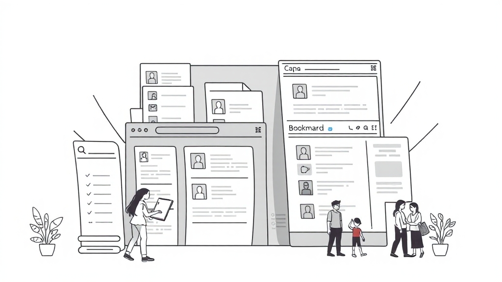 북마크 관리 팁 (illustration 스타일)