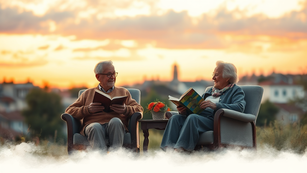 실버타운 입주 조건 (watercolor 스타일)