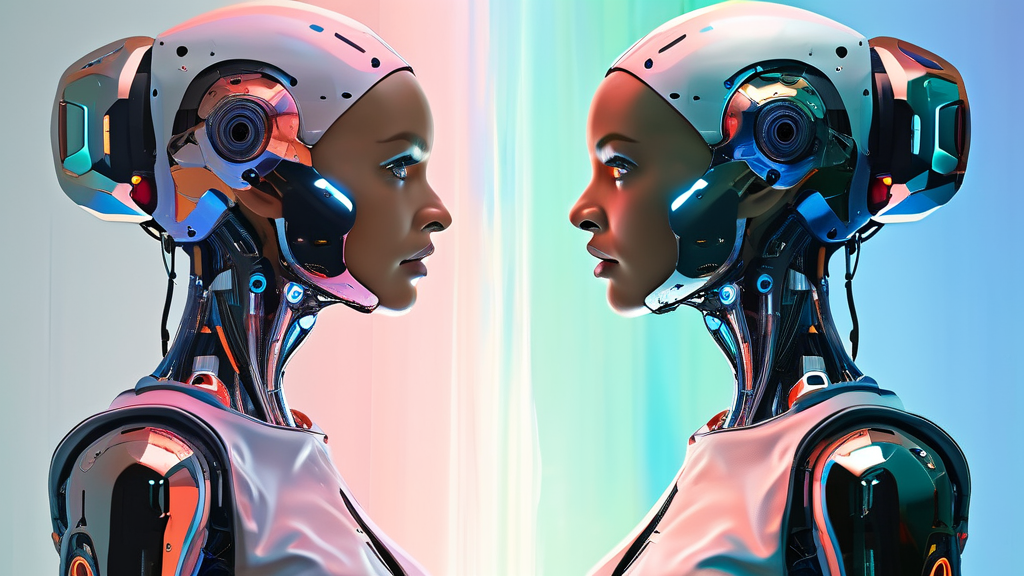 로봇 간호사 도입의 경제성 및 효율성 논란 (watercolor 스타일)