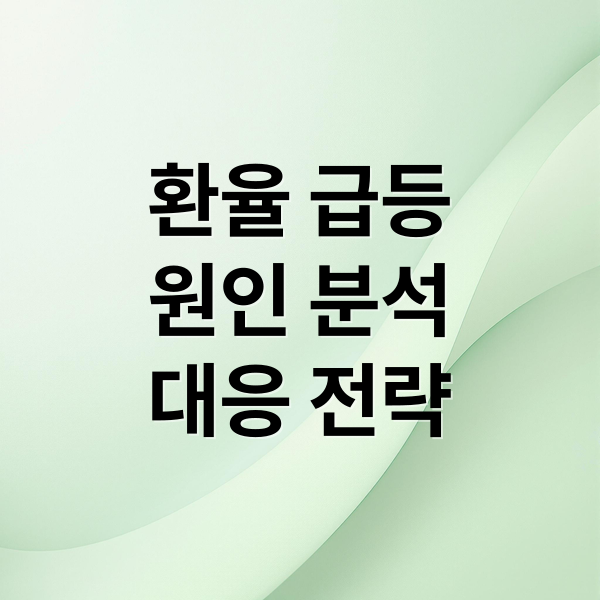 환율 급등
원인 분석
대응 전략 (원달러 환율 상승 영향)