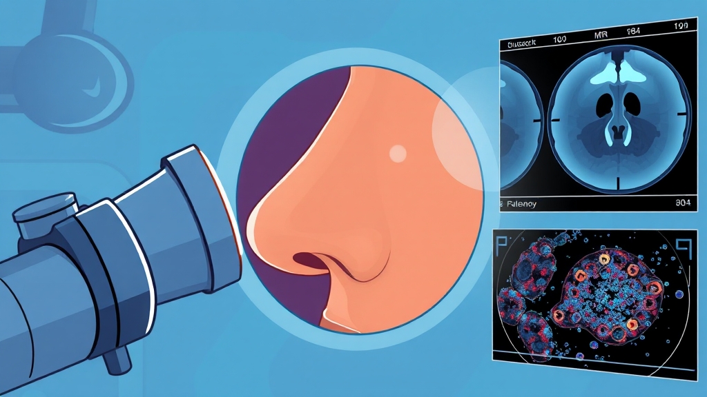 부비동암 진단 방법 (illustration 스타일)
