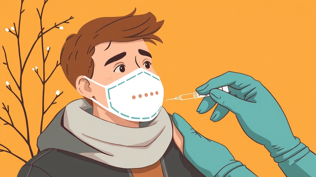 독감 유행, 예방 접종 필수 (illustration 스타일)