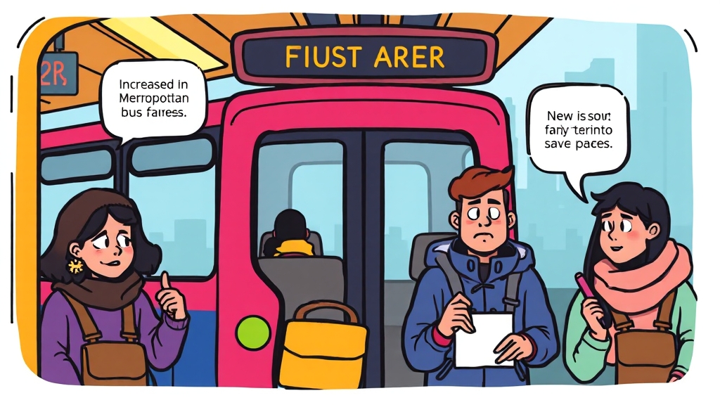 광역버스 요금 인상 정보 (cartoon 스타일)