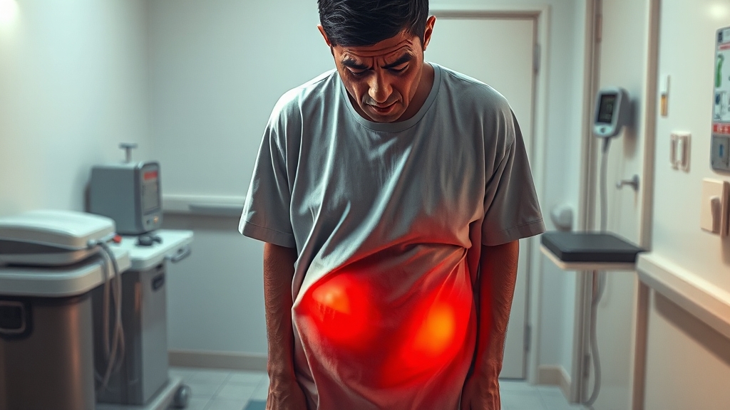 게실염, 어떤 증상이 나타날까요? (realistic 스타일)