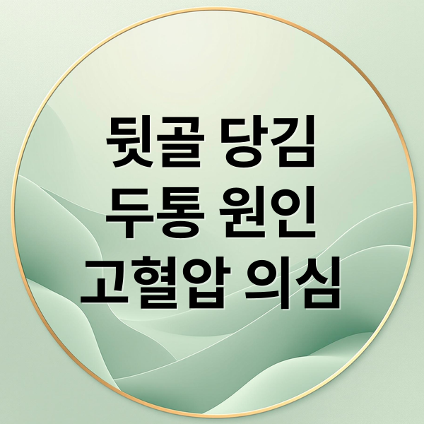 뒷골 당김
두통 원인
고혈압 의심 (뒷골 당김 머리 아픔 고혈압)