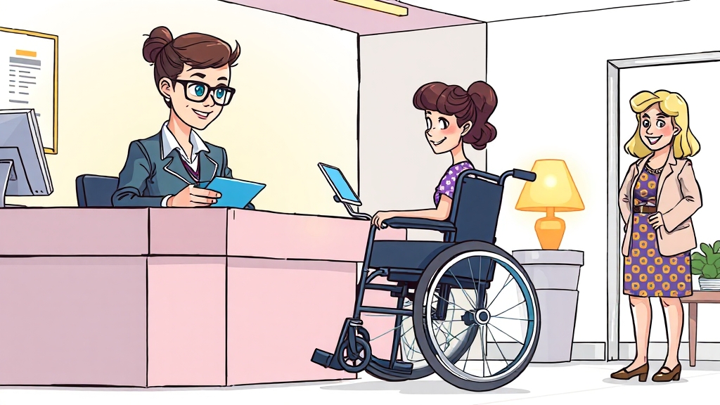 휠체어 대여 시 알아두면 좋은 정보 (cartoon 스타일)