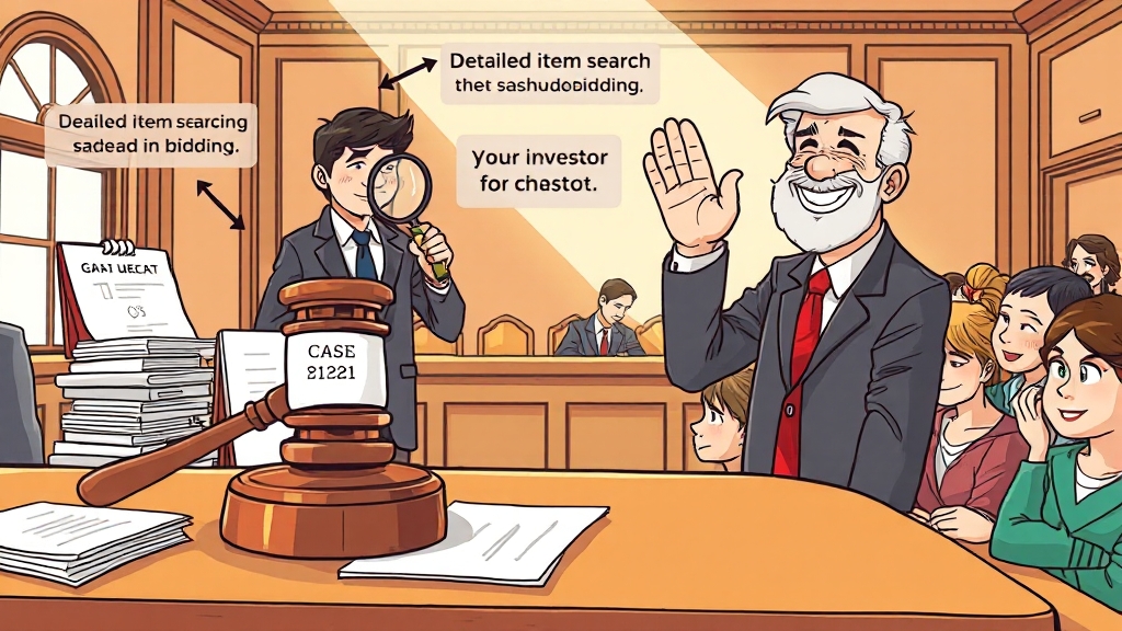 경매사건 검색 방법 (cartoon 스타일)