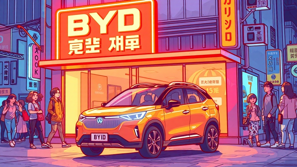 BYD, 한국 시장 진출 전략은? (cartoon 스타일)