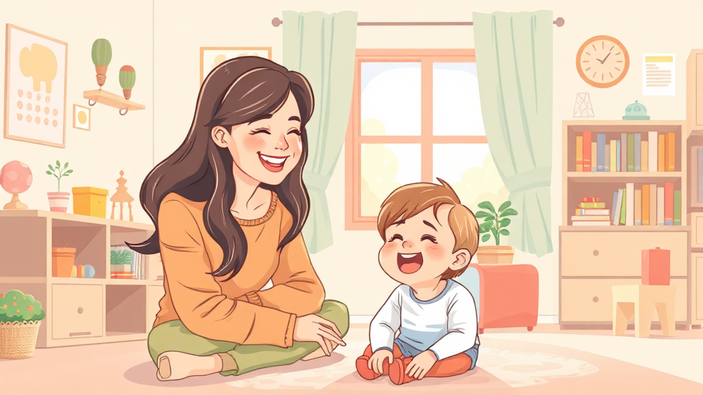 아이돌봄 서비스 정부 지원 (illustration 스타일)