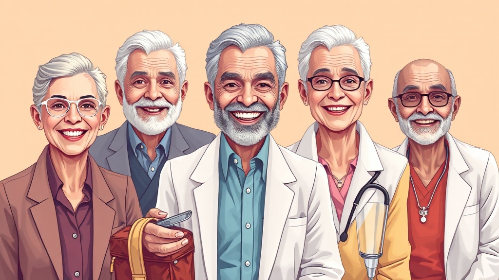 시니어 일자리 관련 FAQ (illustration 스타일)