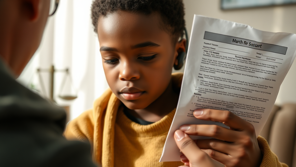 양육비 선지급제 신청 시 필요한 서류는 무엇인가요? (realistic 스타일)