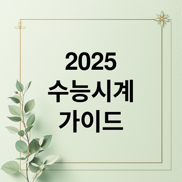 2025
수능시계
가이드 (수능 시계 추천)