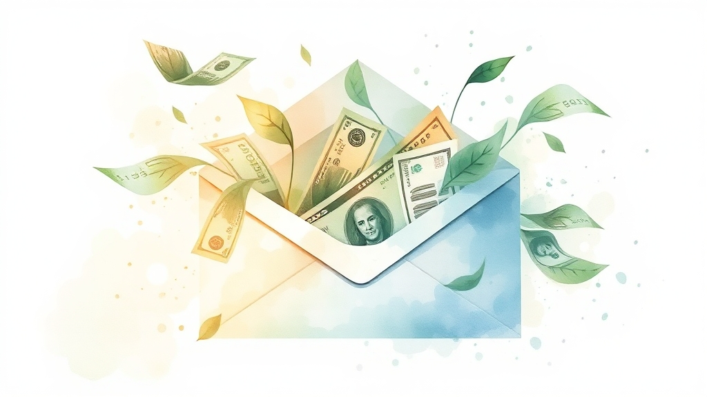 환급금, 무엇일까요? (watercolor 스타일)