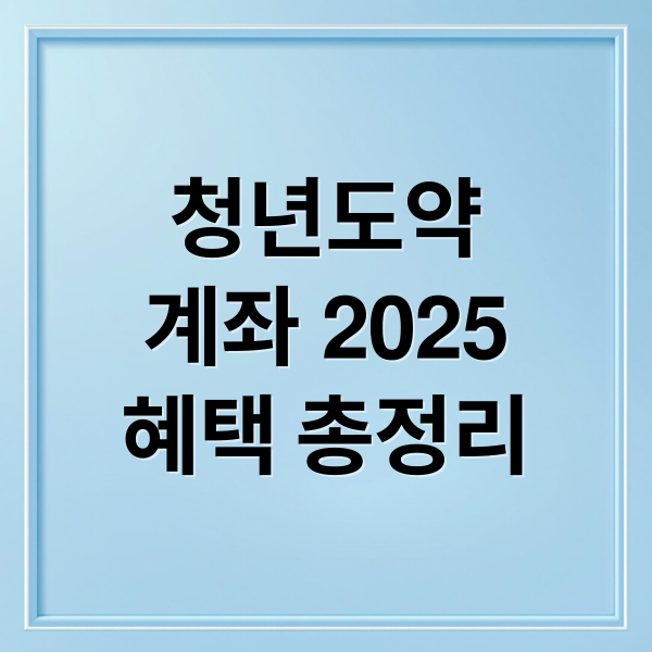 청년도약
계좌 2025
혜택 총정리 (청년도약계좌 조건)