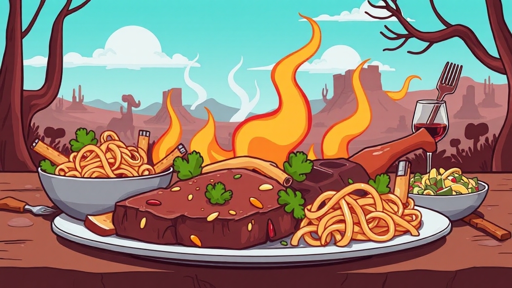 런치 메뉴 추천 조합 (cartoon 스타일)