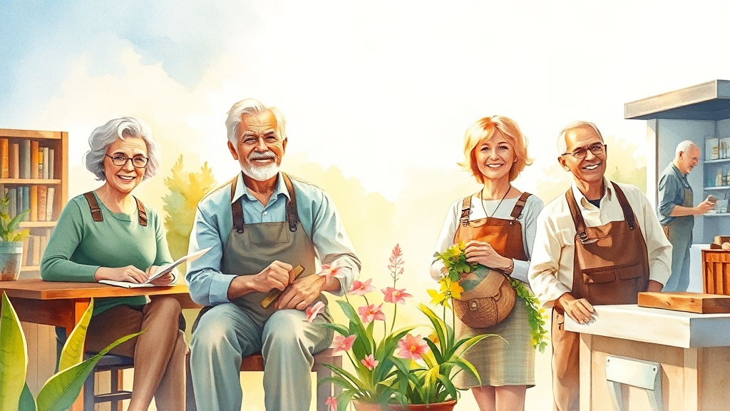 시니어 일자리, 왜 중요할까요? (watercolor 스타일)