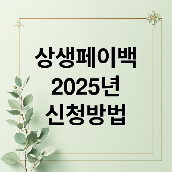 상생페이백
2025년
신청방법 (카드사 상생페이 조건)