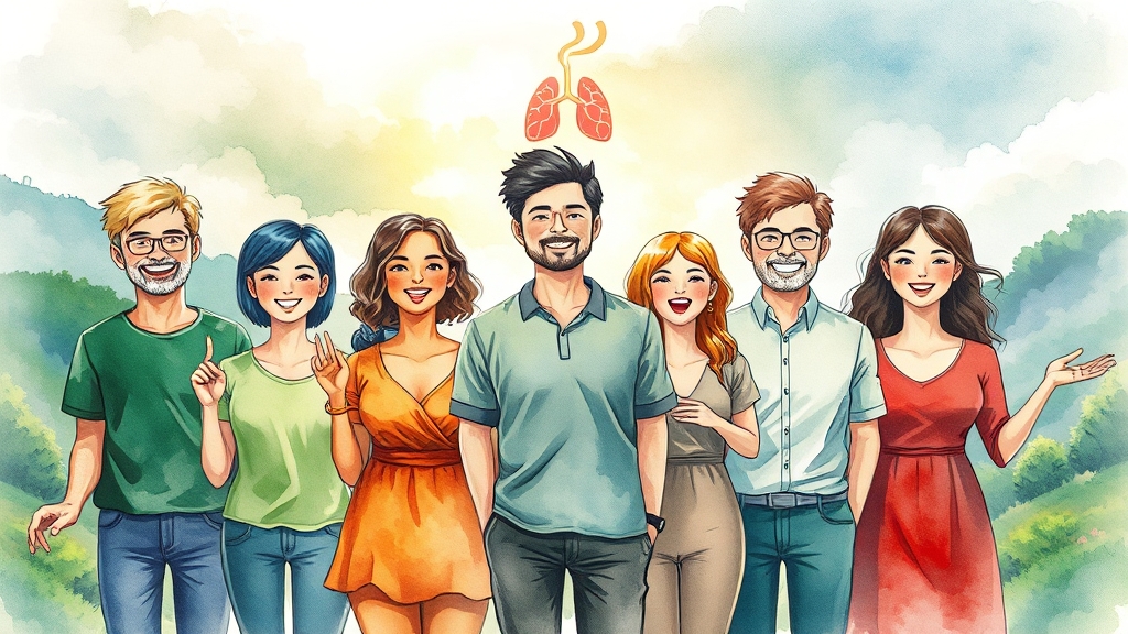 금연 클리닉 및 건강 증진 (watercolor 스타일)