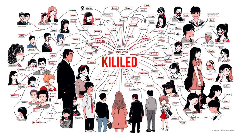 주요 등장인물 관계도 (illustration 스타일)