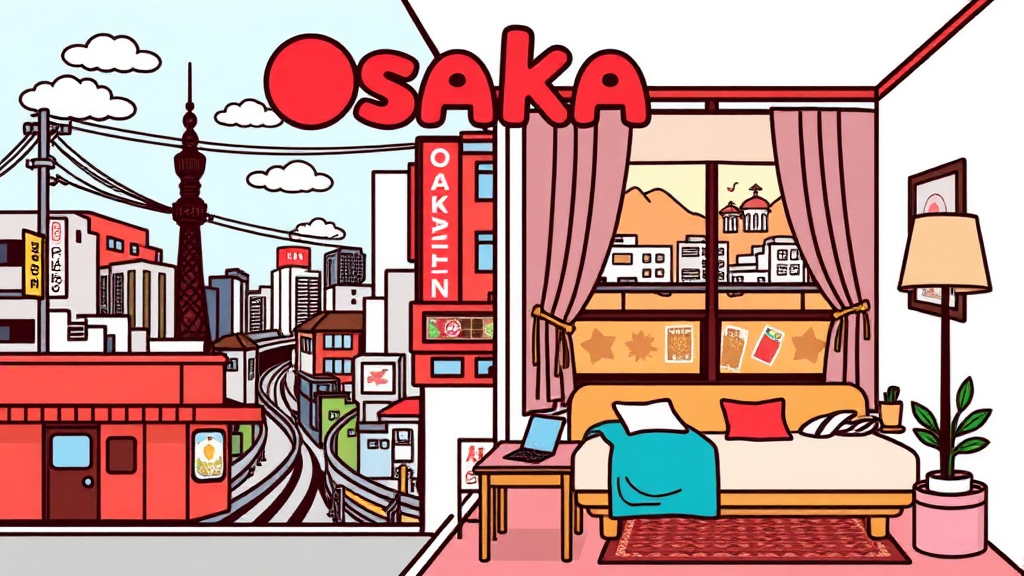 오사카 여행 필수 정보: 경비, 교통, 숙소 꿀팁 (cartoon 스타일)