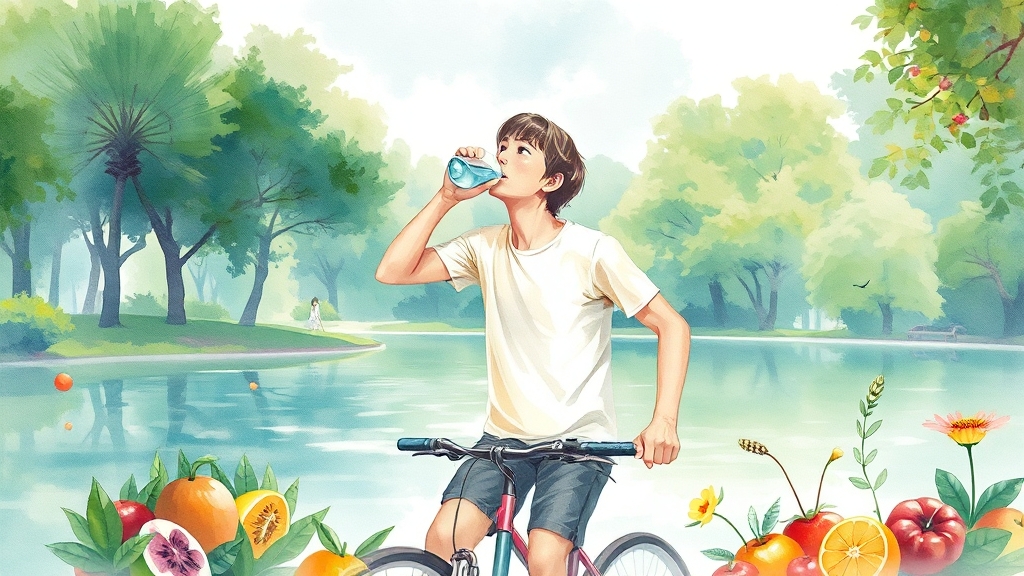 여름철 요로결석 예방 주의사항 (watercolor 스타일)