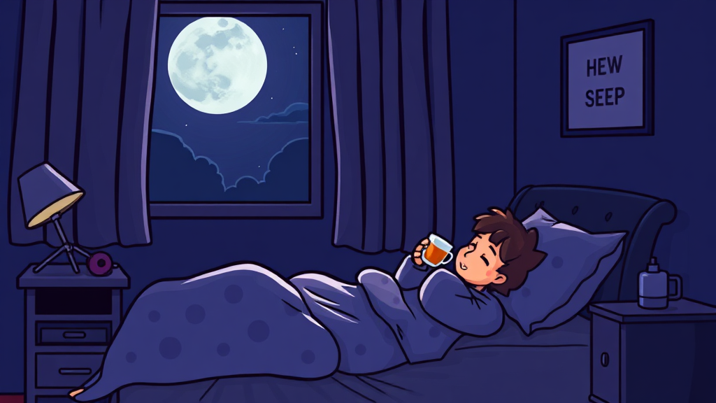 식물성 멜라토닌 복용 방법 및 팁 (cartoon 스타일)