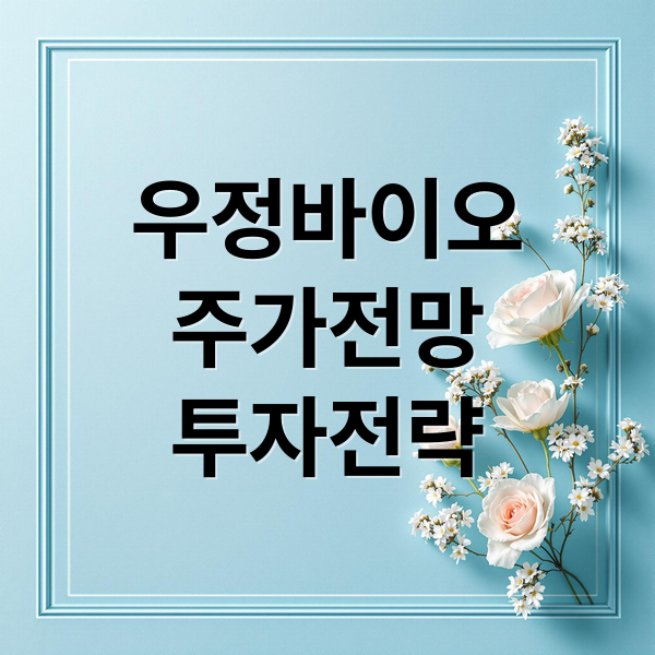 우정바이오
주가전망
투자전략 (우정바이오 주가 전망)