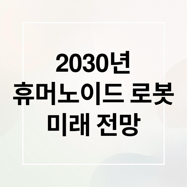 2030년
휴머노이드 로봇
미래 전망 (휴머노이드 로봇 2030년 1000조 시장)