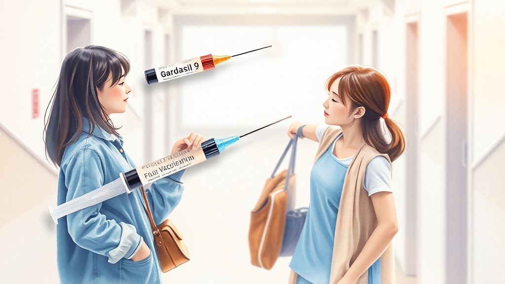 가다실9가 접종 비용은 얼마? (watercolor 스타일)