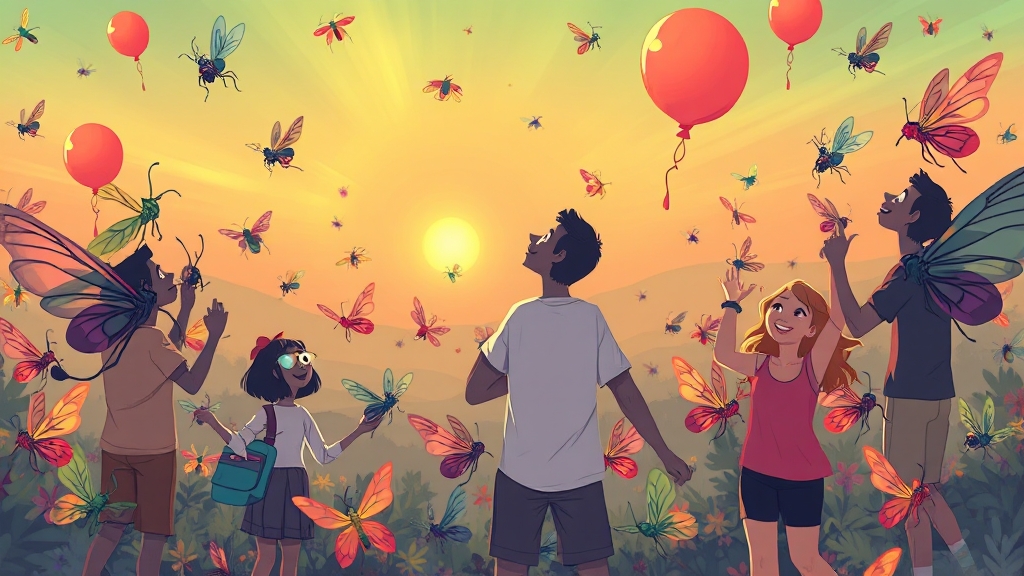 벌레 꿈, 긍정과 부정 의미 (cartoon 스타일)