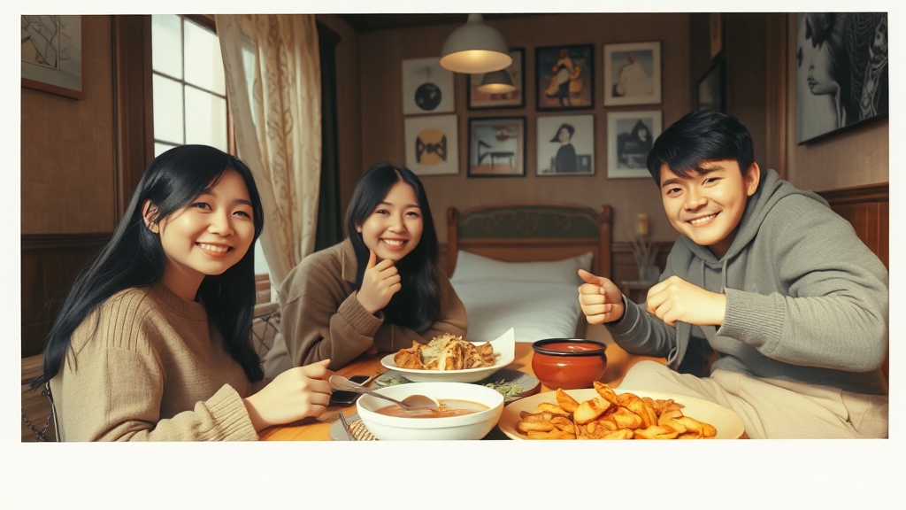 한인민박 시설 및 서비스 비교 (realistic 스타일)