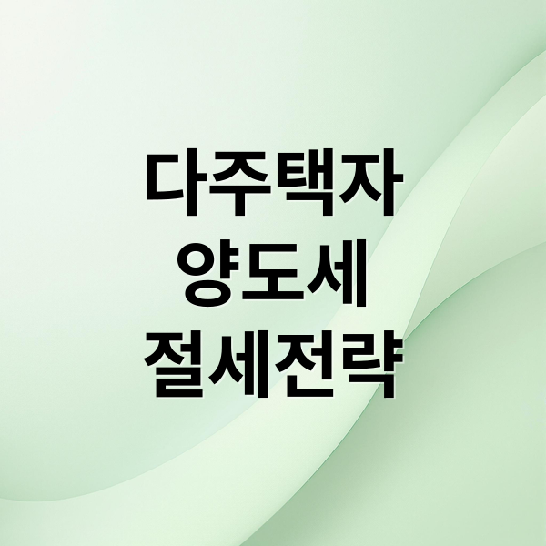 다주택자
양도세
절세전략 (다주택자 양도세 절세 전략)