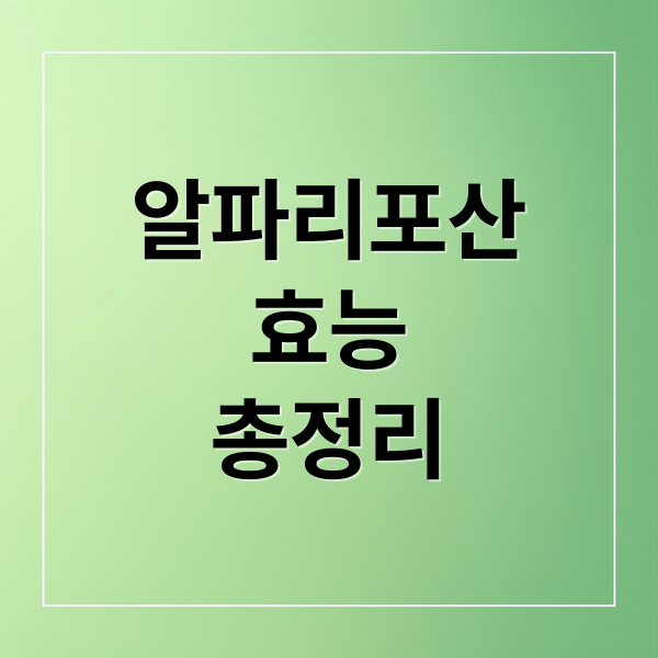 알파리포산
효능
총정리 (알파리포산 다이어트 효능 부작용)