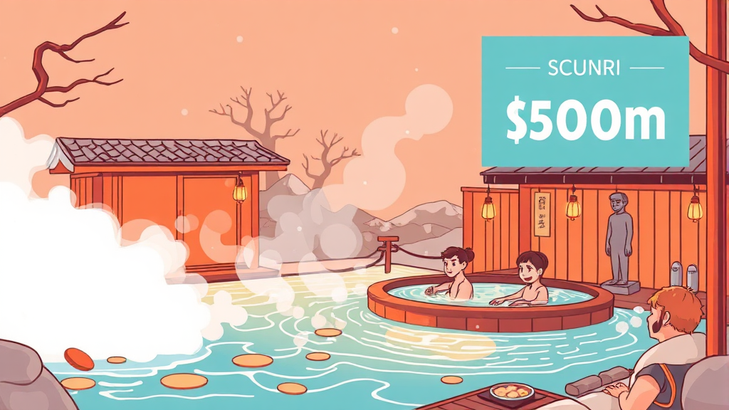 온천 여행 할인 정보 (illustration 스타일)