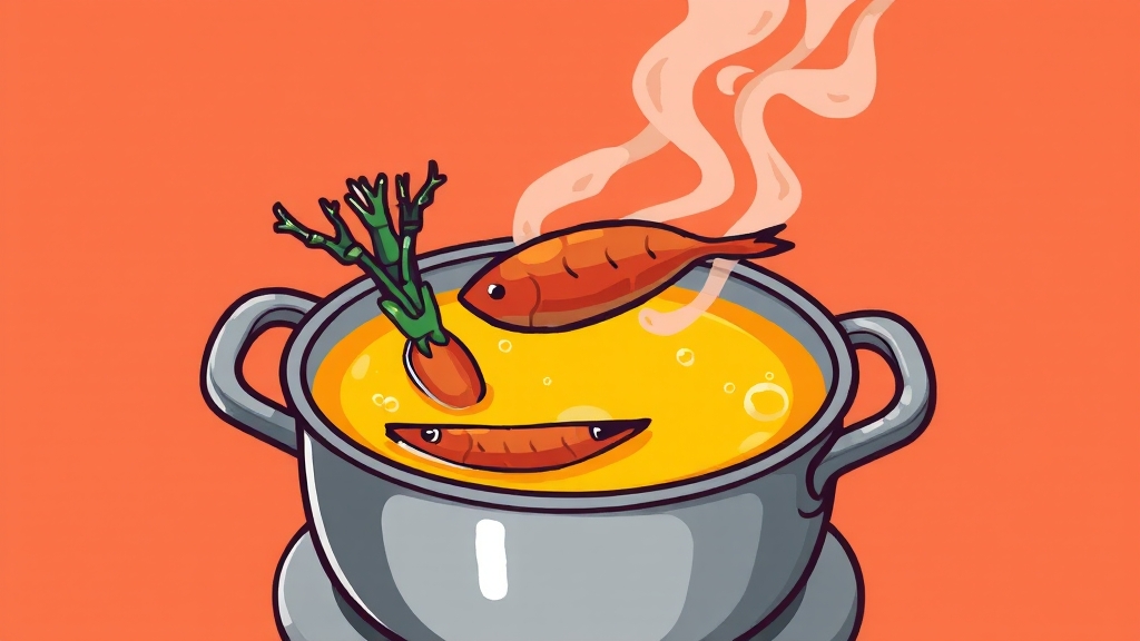 시원한 국물 비법: 육수 만들기 (cartoon 스타일)