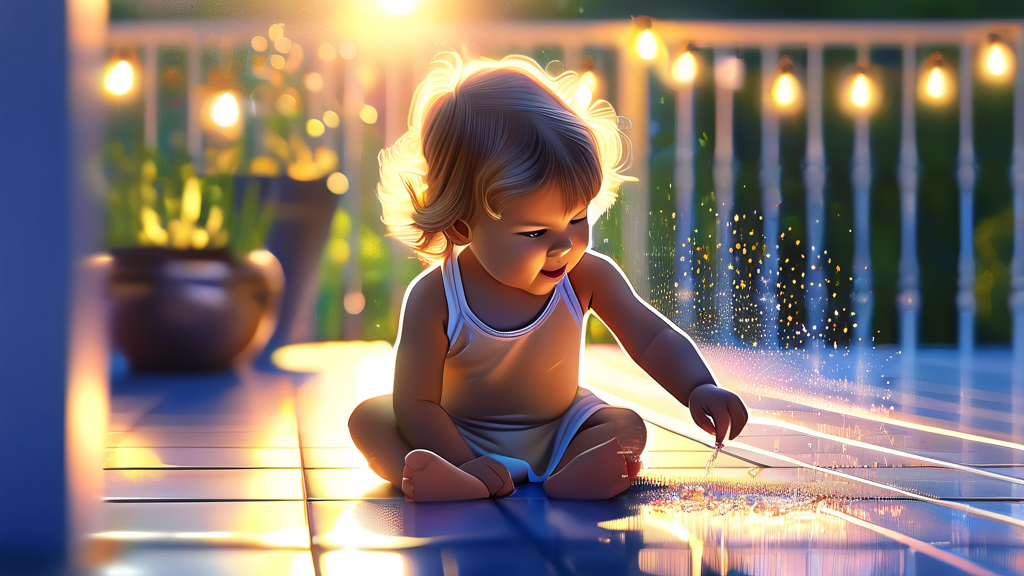 청소 후 달라진 베란다 모습 (realistic 스타일)