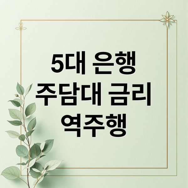 5대 은행
주담대 금리
역주행 (5대 은행 주담대 역주행)