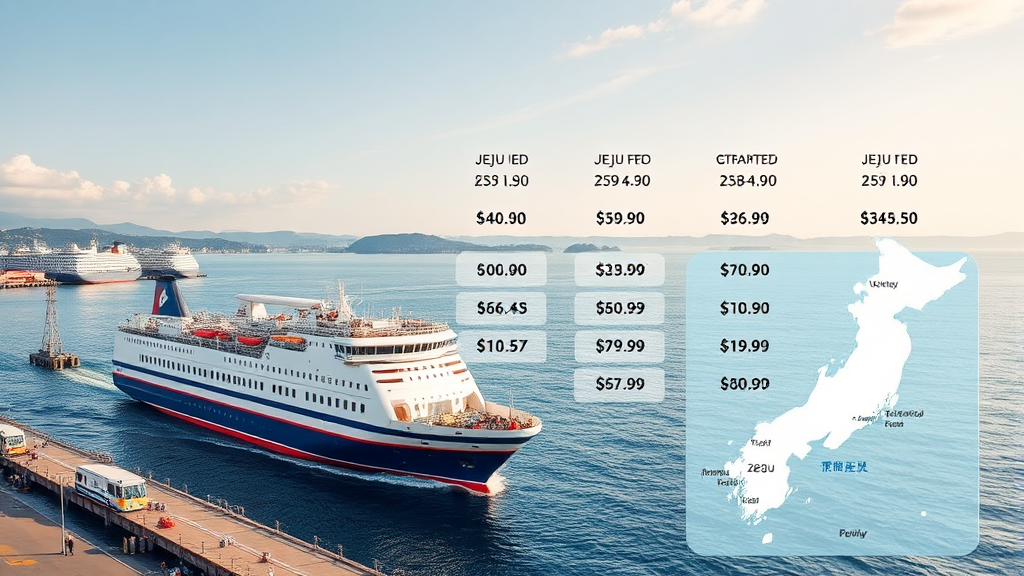 출발항별 제주 배편 시간표 및 요금 비교 (realistic 스타일)
