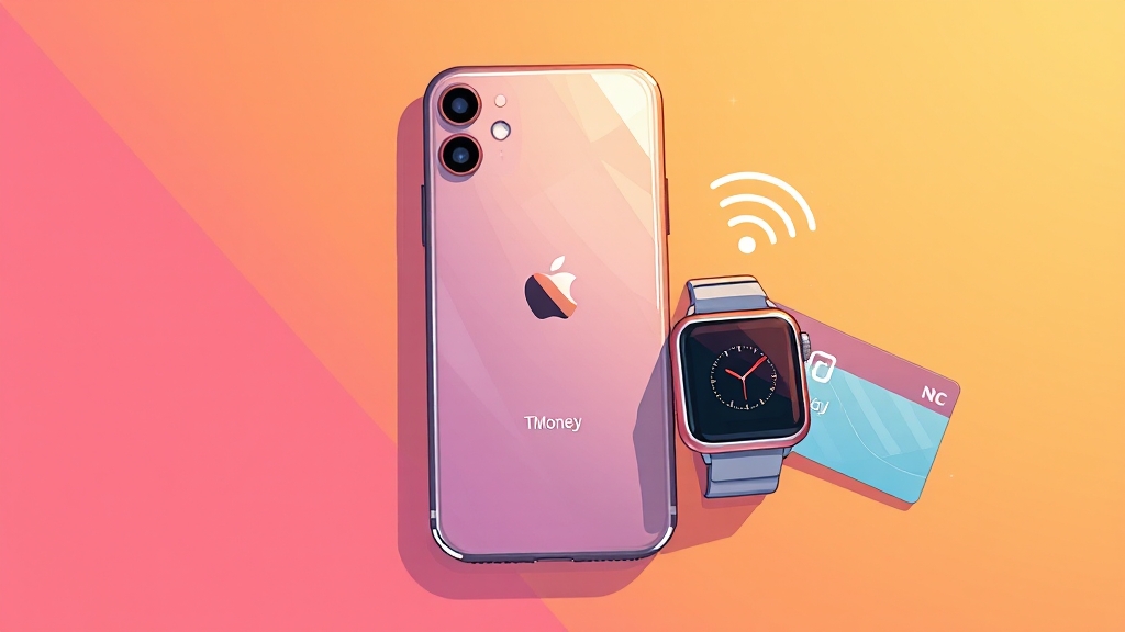 애플페이 티머니 시작 조건 (cartoon 스타일)