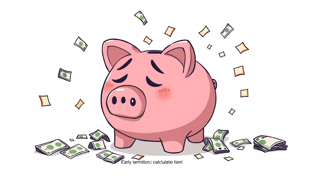 중도해지 손해 계산 (illustration 스타일)