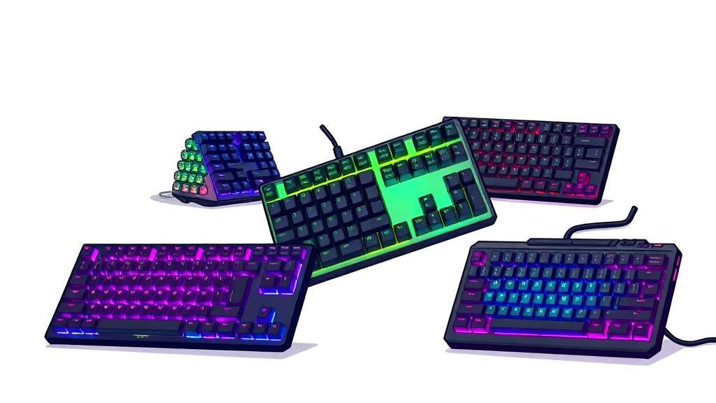 독거미 키보드 모델별 비교 (cartoon 스타일)