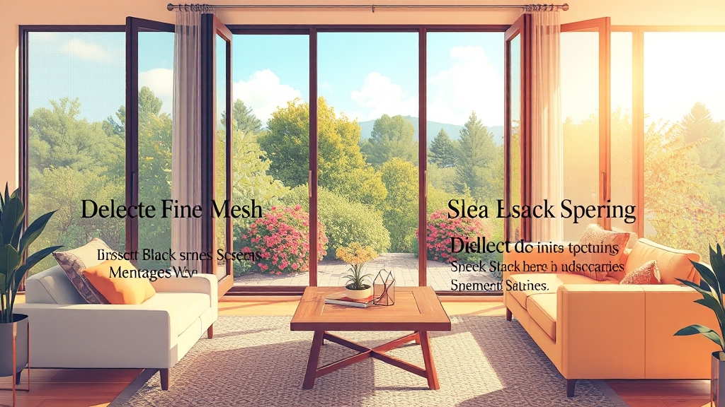 방충망 종류별 특징 비교 (illustration 스타일)