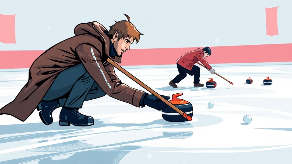 팀워크와 전략: 컬링 포지션별 역할과 해머의 중요성 (illustration 스타일)