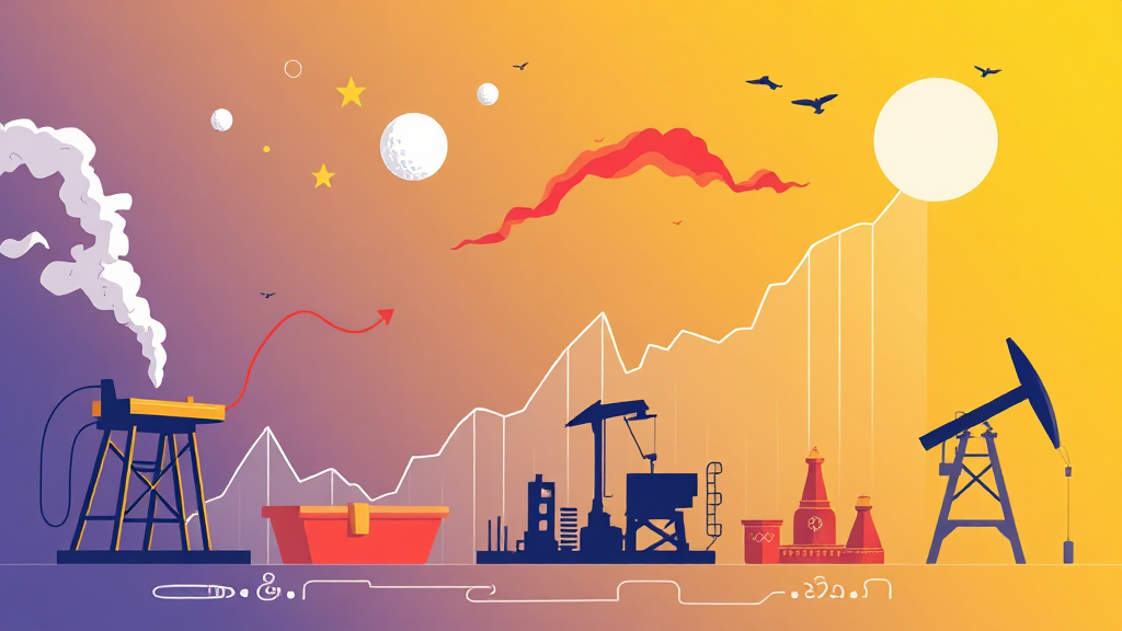 경제: 유가 급등과 증시 폭락 (illustration 스타일)