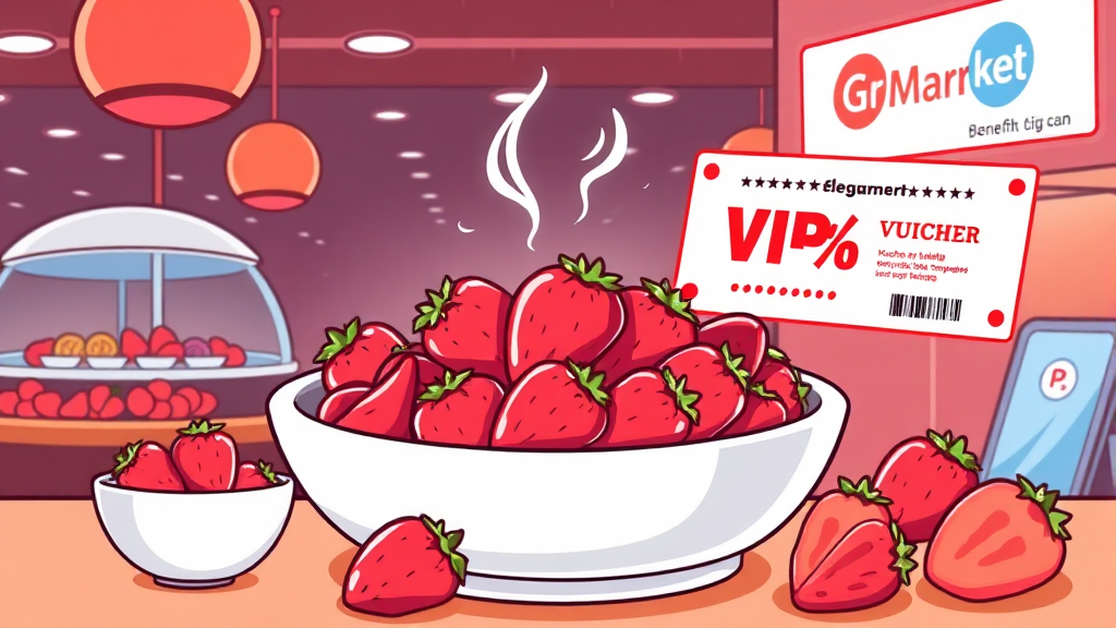 빕스 딸기축제 할인 총정리 (cartoon 스타일)