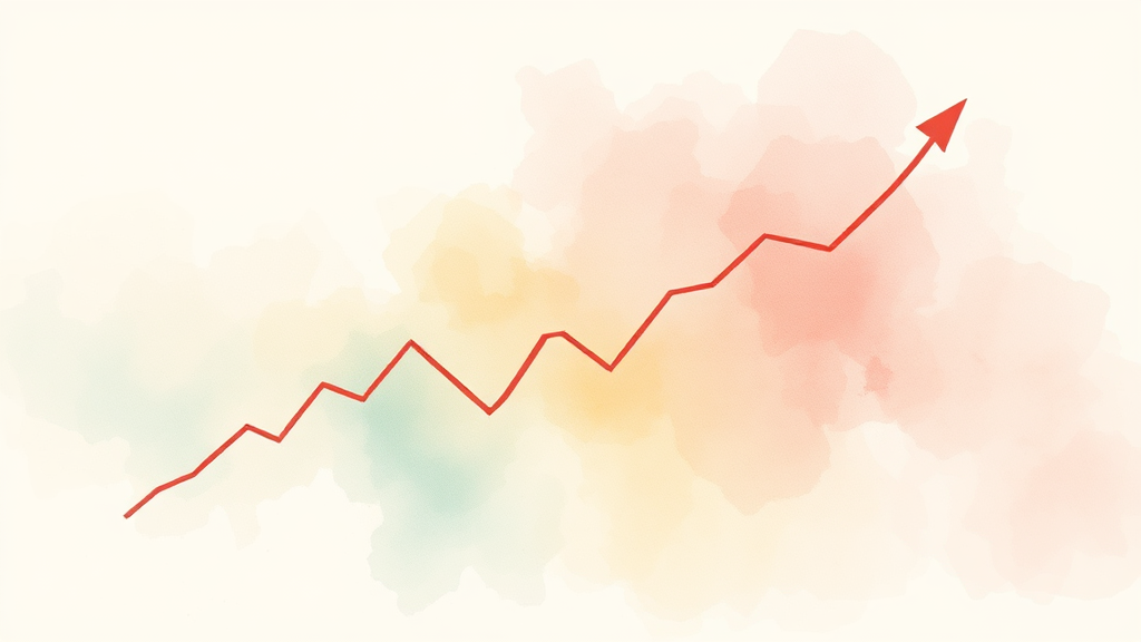 하반기 투자 핵심: 금리 인하 시대, 돈의 흐름 읽는 법 7 금리 인하, 투자 심리와 시장 변동성에 미치는 영향 (watercolor 스타일)