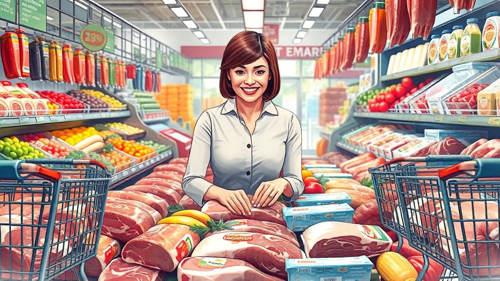 육류 및 신선식품 특가 (illustration 스타일)